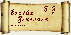 Borika Živčević vizit kartica